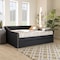 Baxton Studio Haylie Dark Grey Full Size Daybed with Roll-Out Trundle Bed 158-9675 - alternate 2